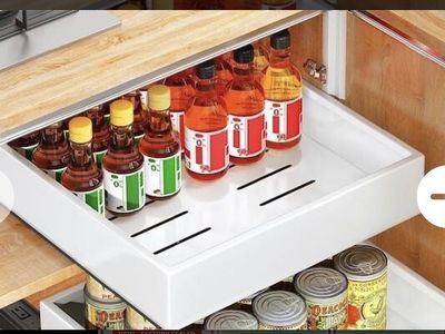 New! 21”D Heavy Duty Pull Out Cabinet Organizer, Under Sink Sliding Shelf Storage Drawer with Ball-Bearing Rails, 65lbs Capacit