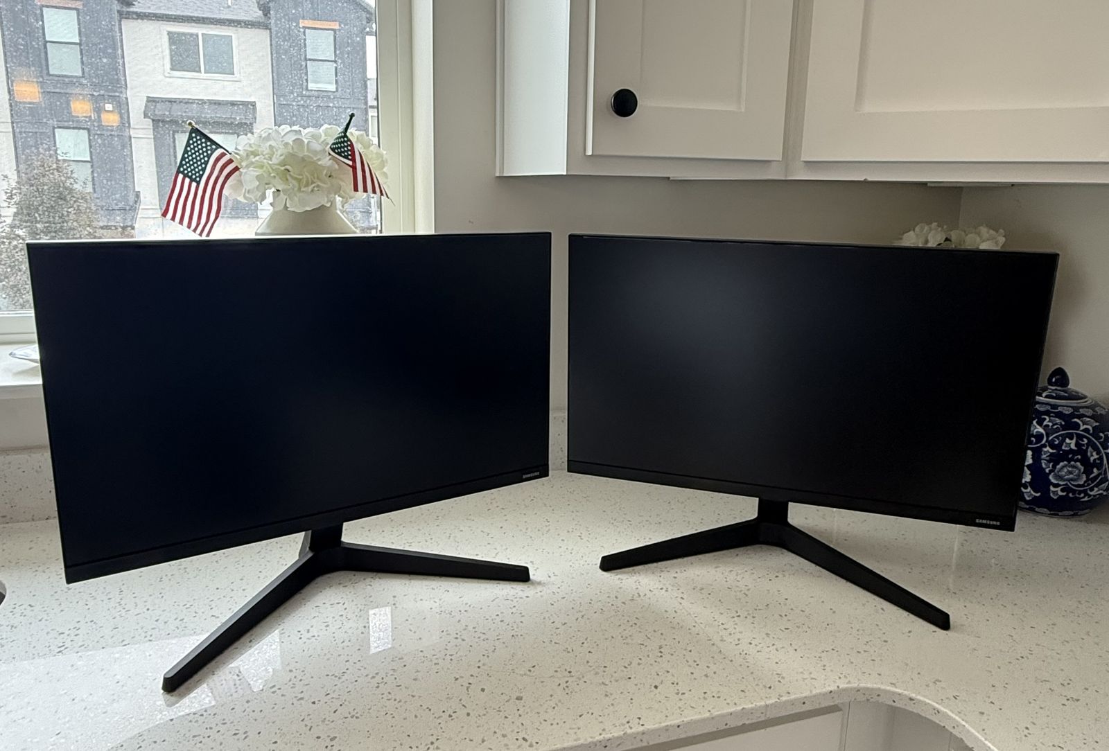 Pair of 24" Samsung T35F Monitors (includes wireless Logi keyboard/mouse + 2 HDMI cables)