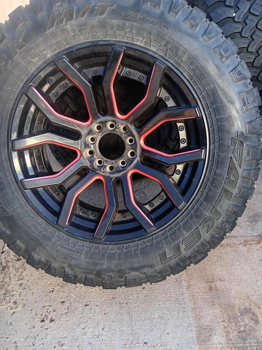 FOUR Falken Wildpeak Tires Mounted on 20 Inch Fuel Rage Rims.