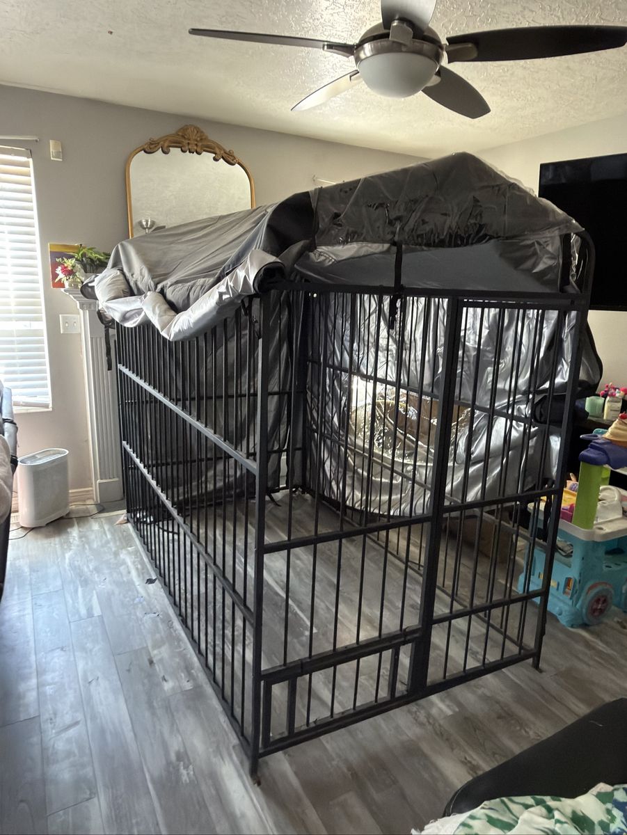 Large H eavy Duty Metal Dog Crate Kennel Pet Playpen with Cover
