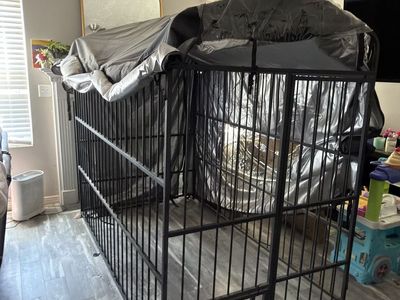 Large H eavy Duty Metal Dog Crate Kennel Pet Playpen with Cover