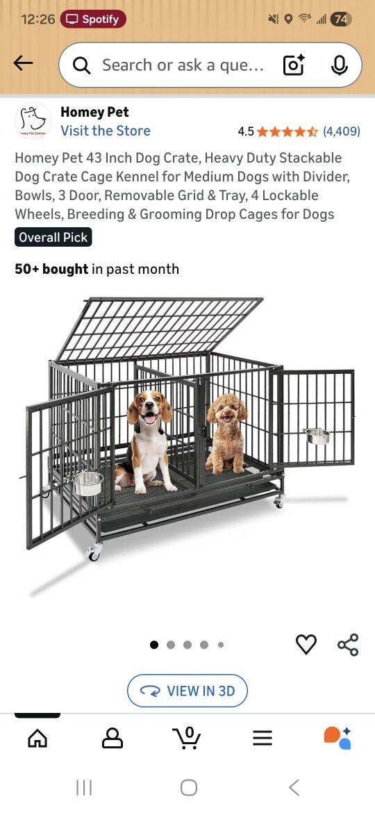 homey pet kennel/crate