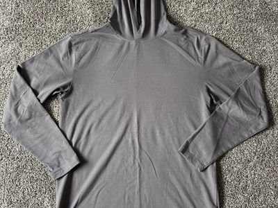 BYLT Basics Drop Cut Hooded Men's Gray Long Sleeve Shirt- Size Medium