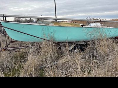 Old sail boat and trailer