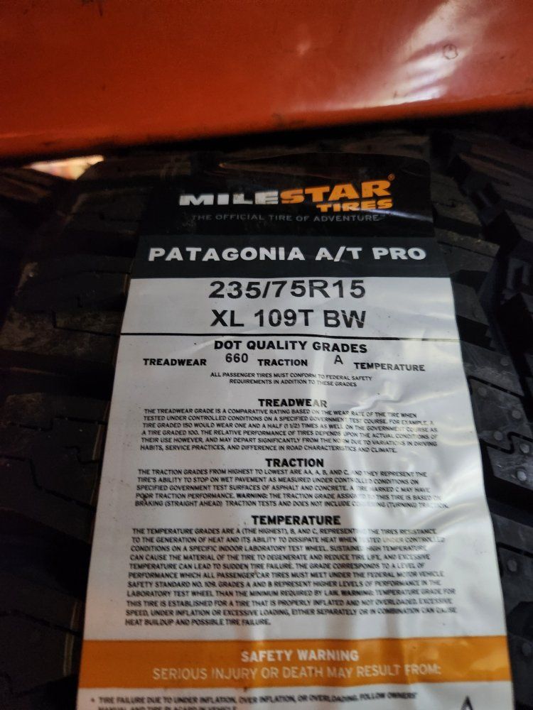 245/75r15 milestar Patagonia at pro