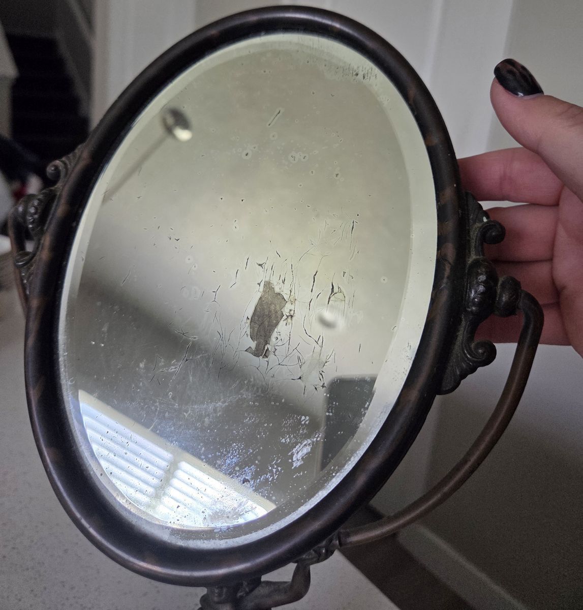 Antique Art Nouveau Vanity Mirror