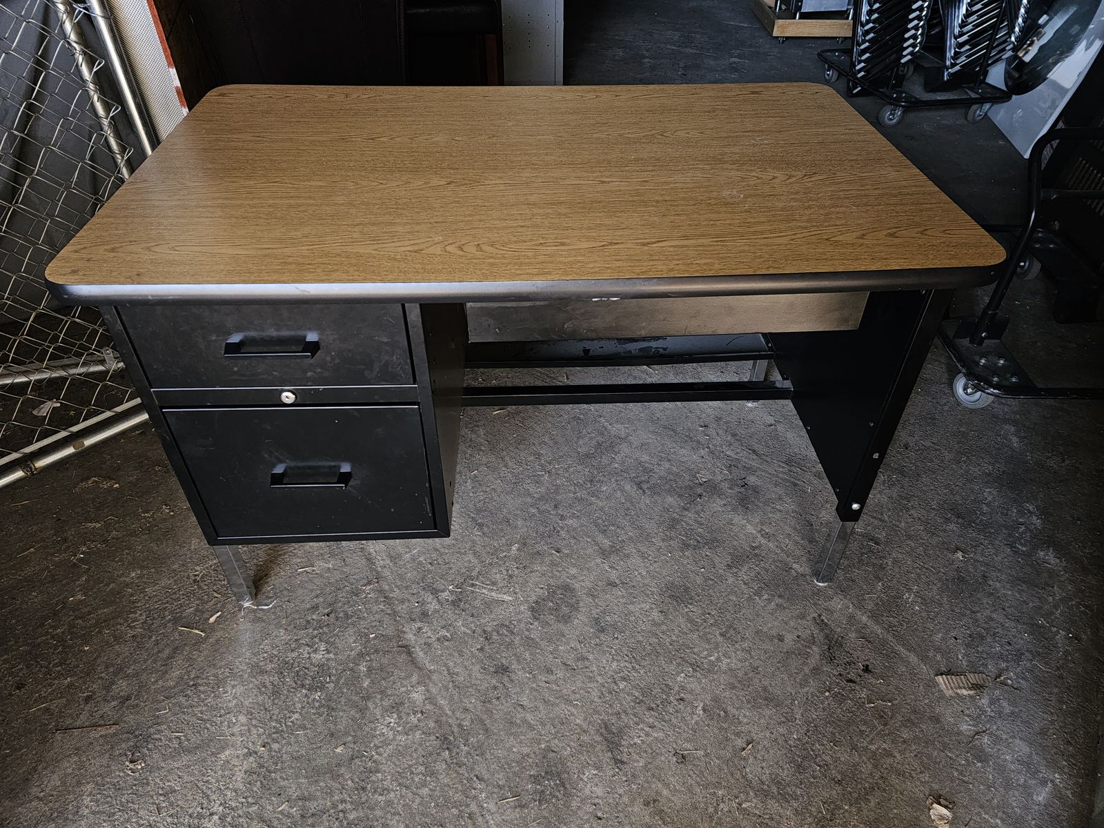 Office Desk Metal with Drawer and File Drawer
