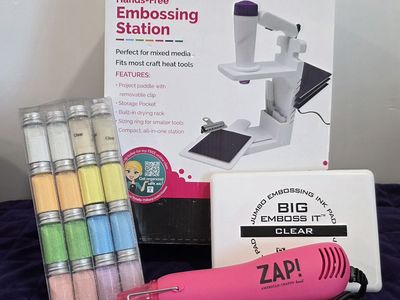 Massive Scrapbooking & Art Supply Lot - Paper, Stickers, Paint, Stamps, Embossing Kit, and More