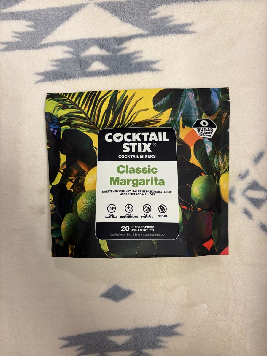 Cocktail Stix Classic Margarita Drink Mixers, 20-Count, Monk Fruit Sweetened, Sugar-Free