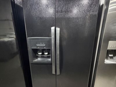 SUPER RELIABLE AMANA BLACK SIDE BY SIDE FRIDGE