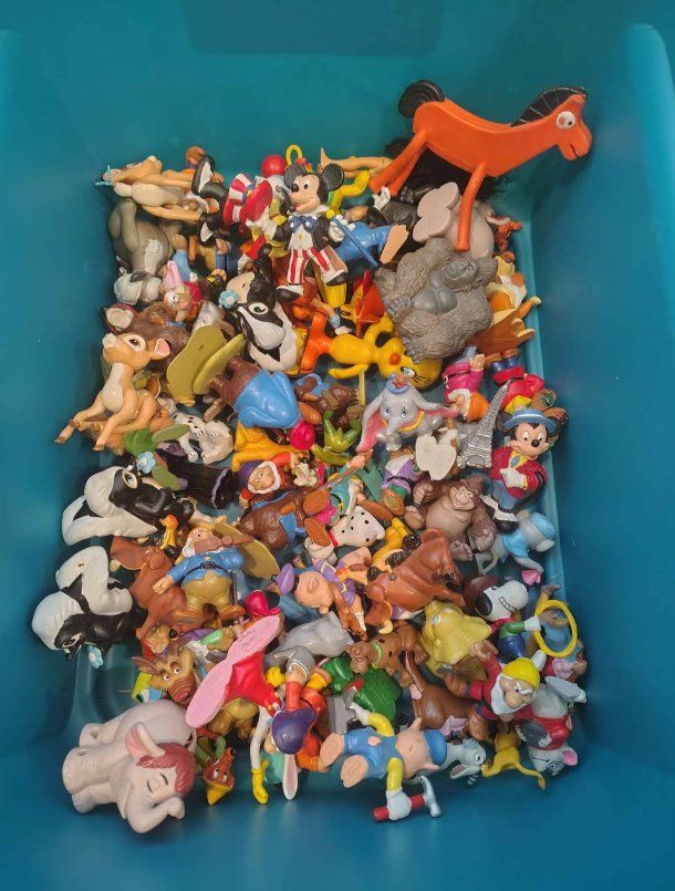 Vintage Disney & Cartoon Toy Figures Lot - Mickey Mouse, Dumbo, Bambi & More