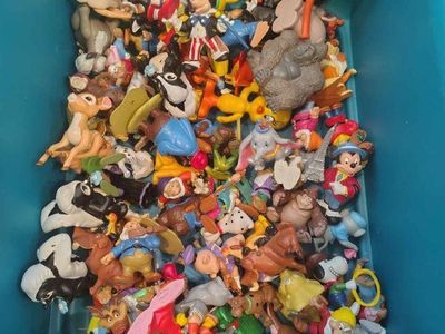Vintage Disney & Cartoon Toy Figures Lot - Mickey Mouse, Dumbo, Bambi & More