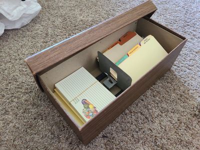 Sturdy recipe box with blank cards and separators