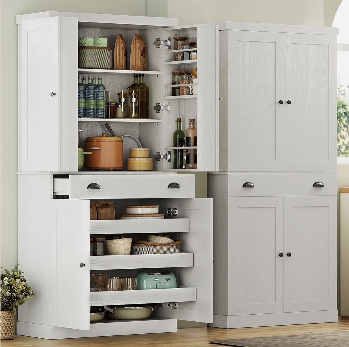 New in box! White Cabinet Shelving with Drawers