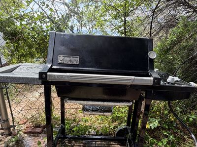Weber Silver Gas Grill - Two-Burner Propane BBQ with Side Tables