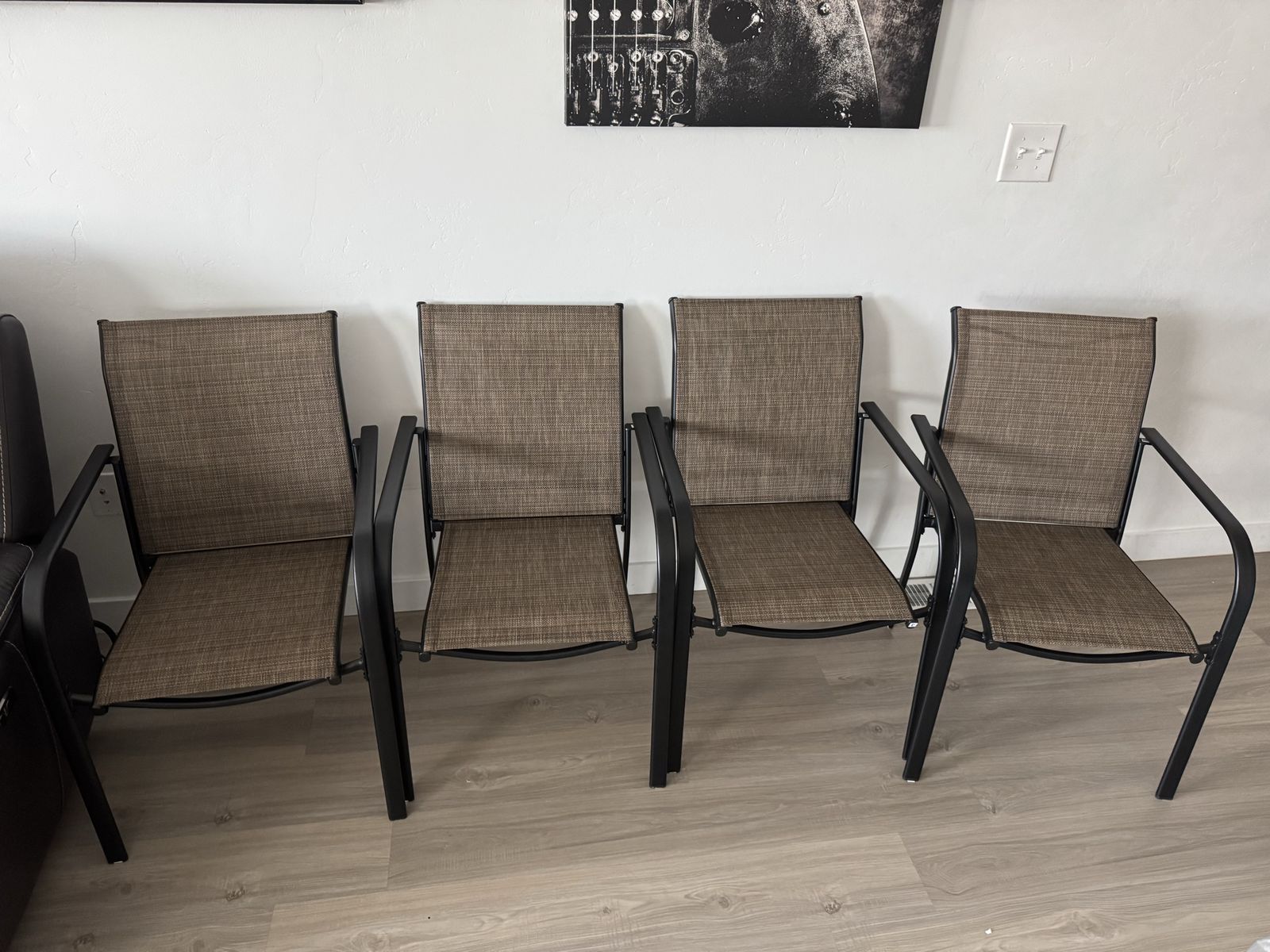 VICLLAX Patio Stackable Dining Chairs Set for 4