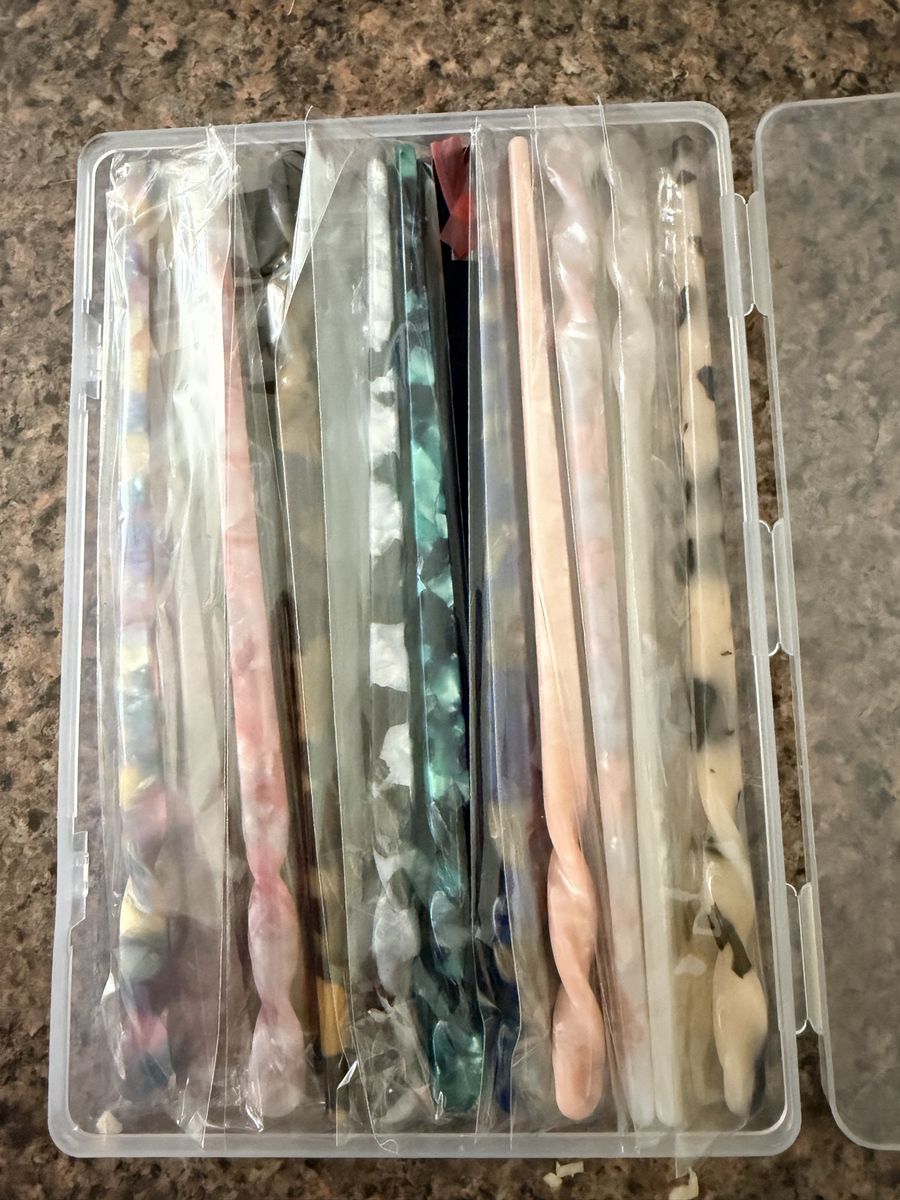 New. Set Of 10 Decorative Hair Sticks