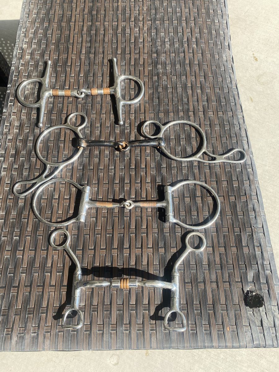 4 Horse Bits 5" Cavalon and 3 Miscellaeous bits and harnesses