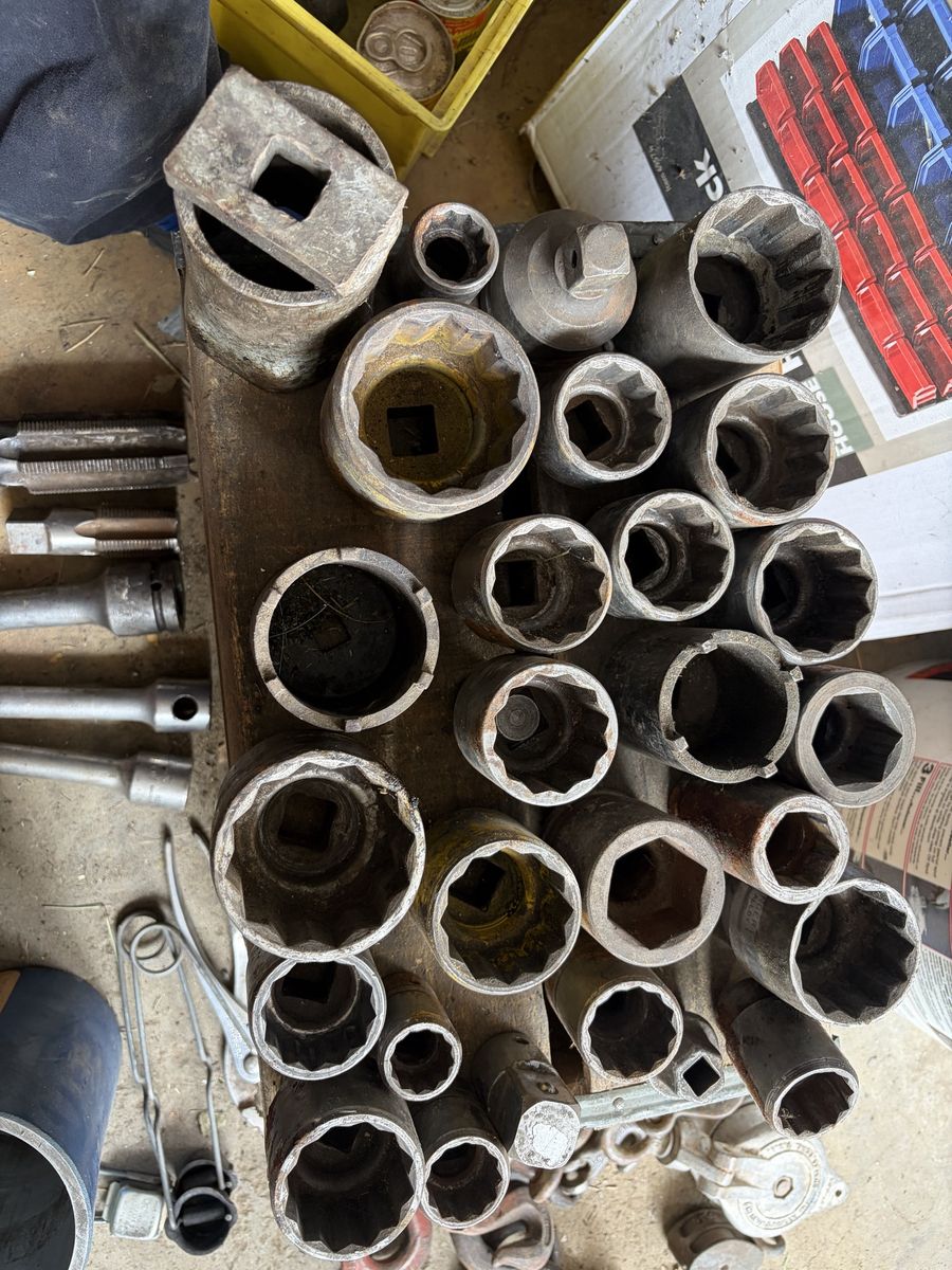 Large Collection of Assorted Used Sockets & Wrenches - Heavy Duty Industrial Tools