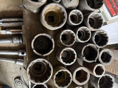 Large Collection of Assorted Used Sockets & Wrenches - Heavy Duty Industrial Tools