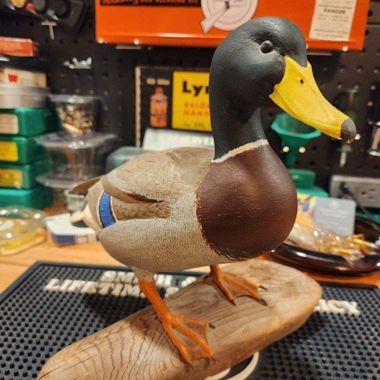 Hand carved wooden Mallard Drake collectible