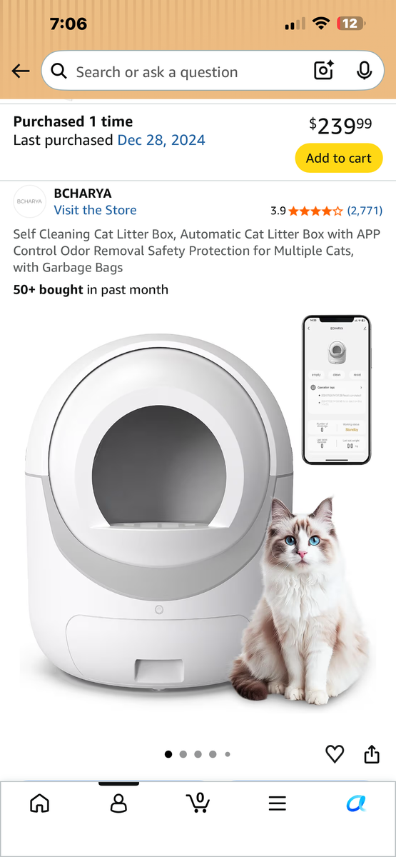 BCHARYA Self-Cleaning Automatic Cat Litter Box with App Control & Odor Removal