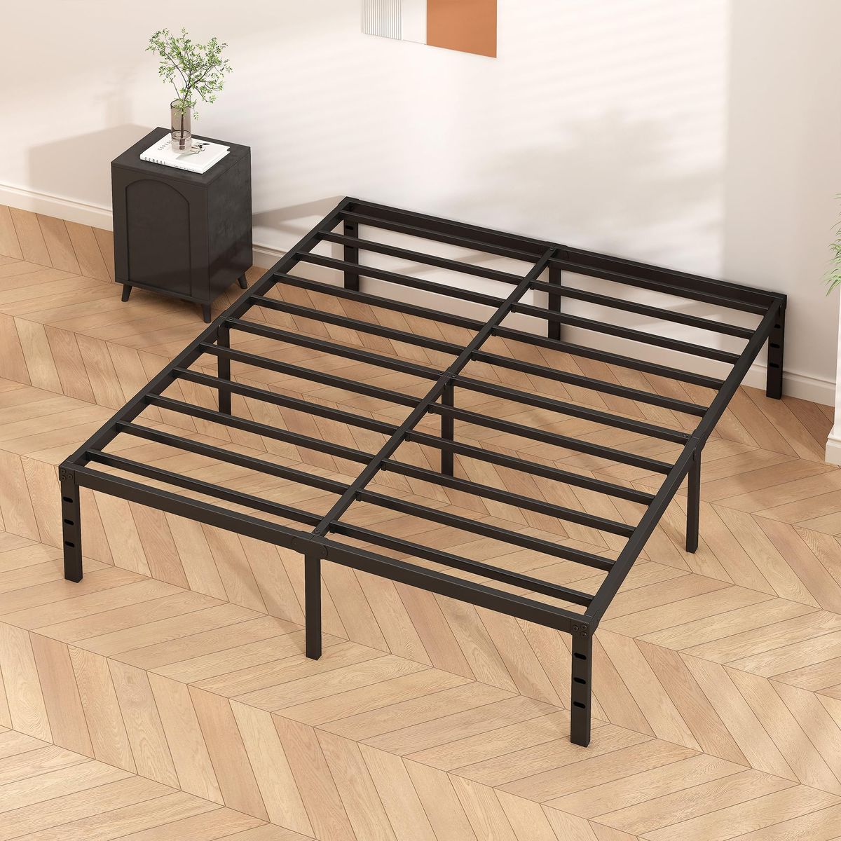 Metal Platform Bed Frame 12 Inch Tall,No Box Spring Needed, Full Size Bed [RETAIL: $51.99]