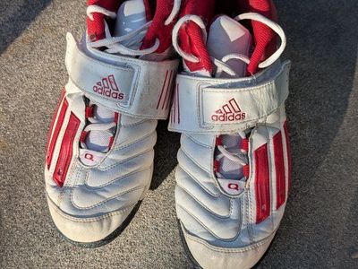 Adidas Quick Slant Cleats US Men's 9.5 White/Red with Strap Closure