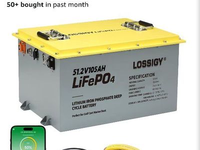 Lossigy 48V 105AH LiFePO4 Golf Cart Lithium Battery Conversion Kit Smart BMS Peak Current 1000A