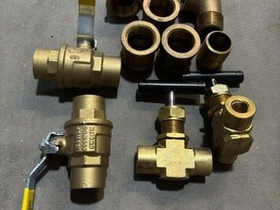 Assorted Brass Plumbing Fittings and Ball Valves Lot