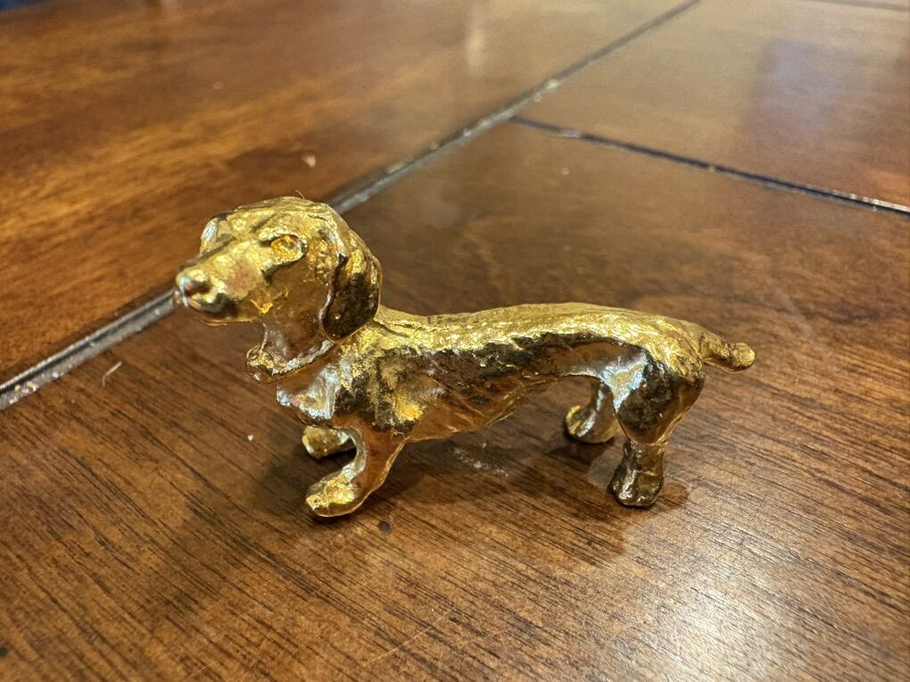 Small Brass Dachshund Dog