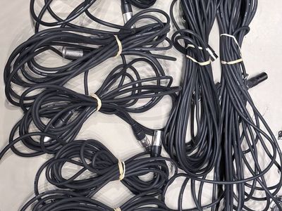 11 XLR MICROPHONE CABLES. 50FT TO 25FT. PERFECT CONDITION.