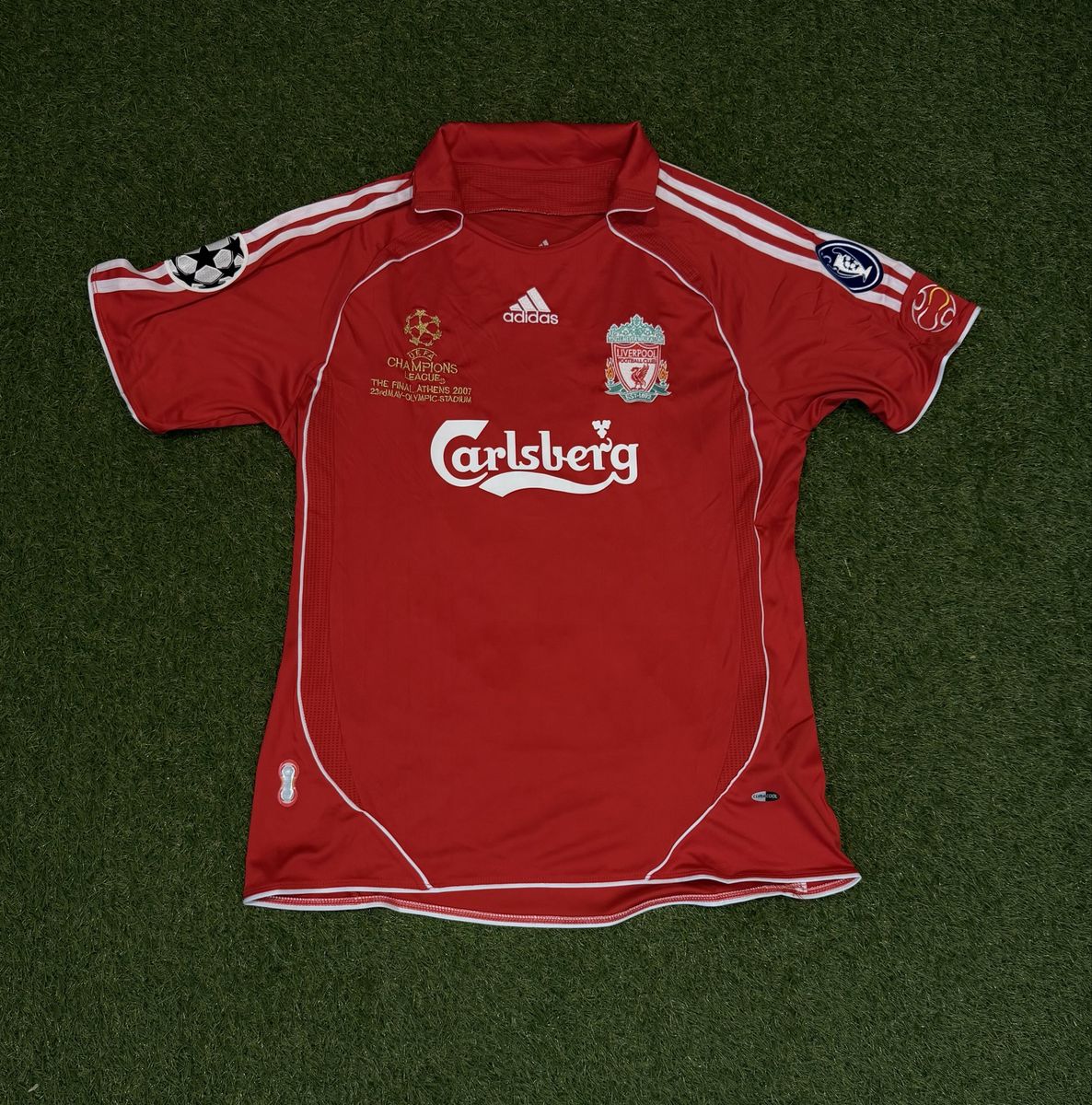 Adidas Liverpool Gerrard #8 2007 Champions League Final Home Jersey Men's L