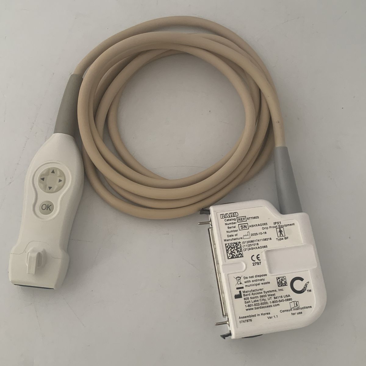 Bard Ultrasound Probe REF 9770603 Type BF Medical Imaging Transducer