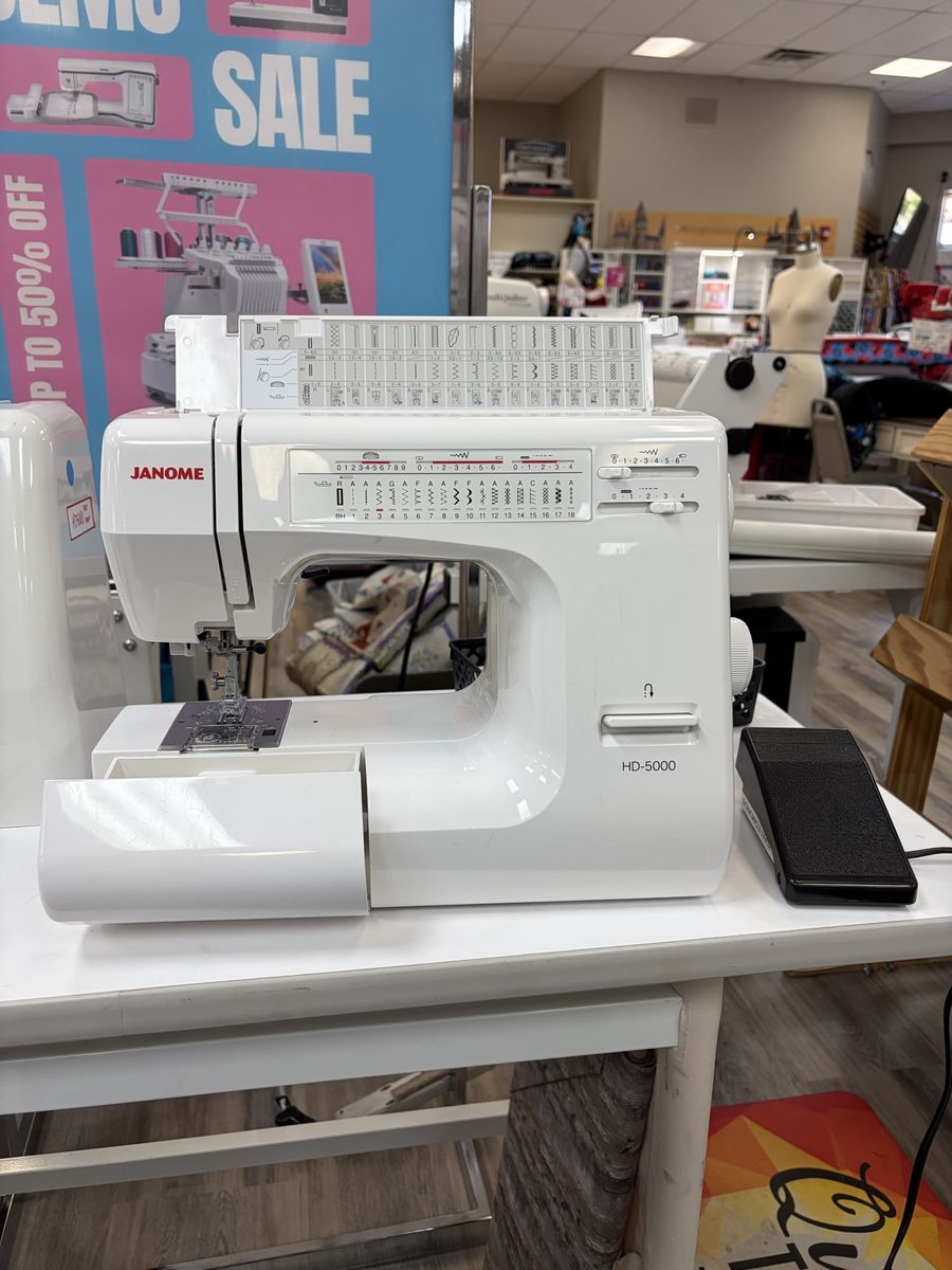 Janome HD-5000 Heavy Duty Sewing Machine with Accessories - White
