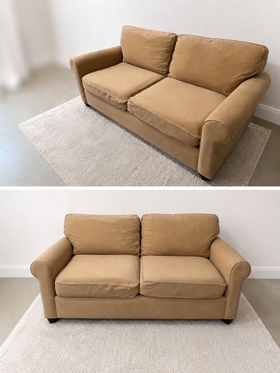 Beige Loveseat Couch – Clean & Comfortable