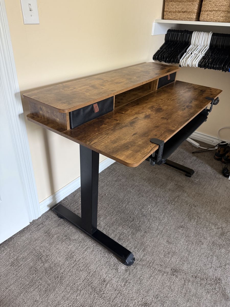 Electric Sit-to-Stand Desk with Storage