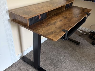 Electric Sit-to-Stand Desk with Storage