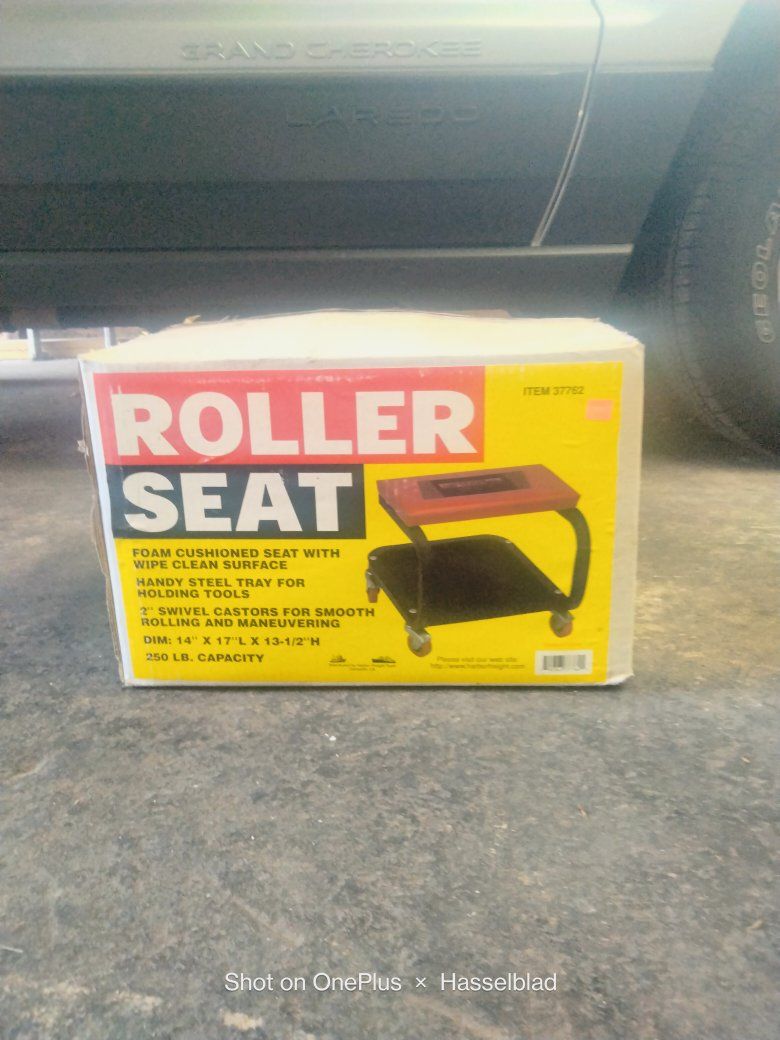 Roller Seat Rolling Shop Seat with Tool Tray - 250 lb Capacity