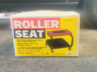 Roller Seat Rolling Shop Seat with Tool Tray - 250 lb Capacity