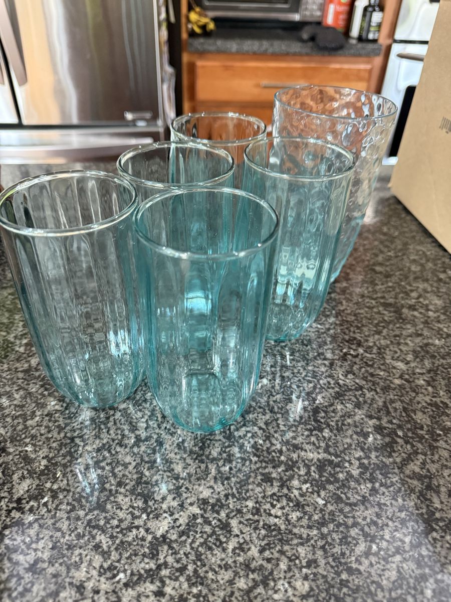 Real Blue Glass Drinking Glasses