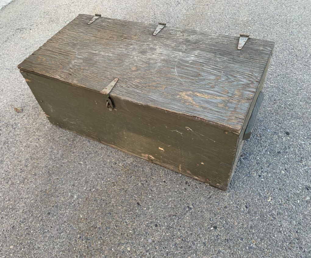 Vintage military Wood Footlocker
