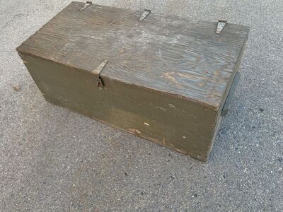 Vintage military Wood Footlocker