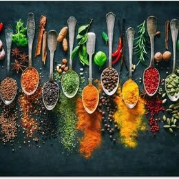 Spoons of Herbs Unframed Unstretched Print on Canvas