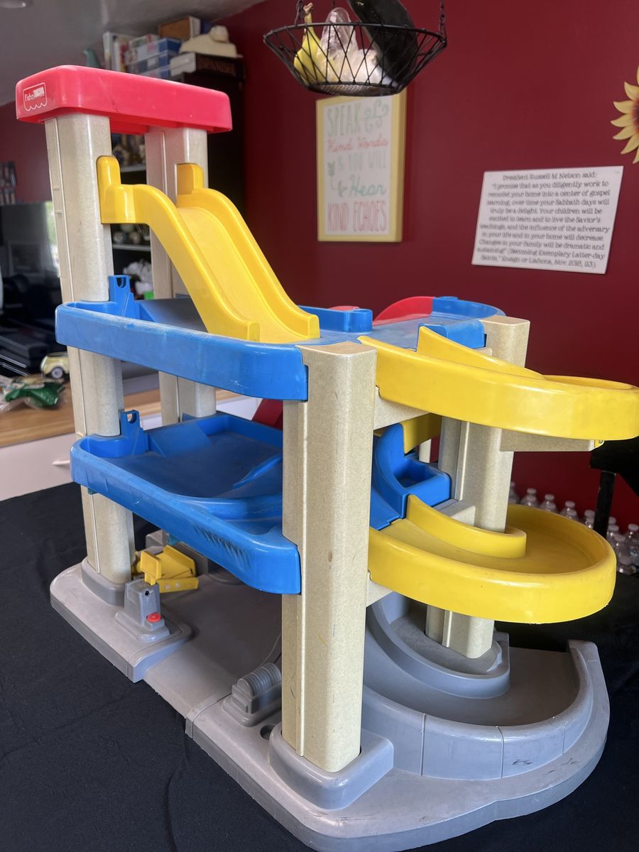 Old fisher price toy car garage