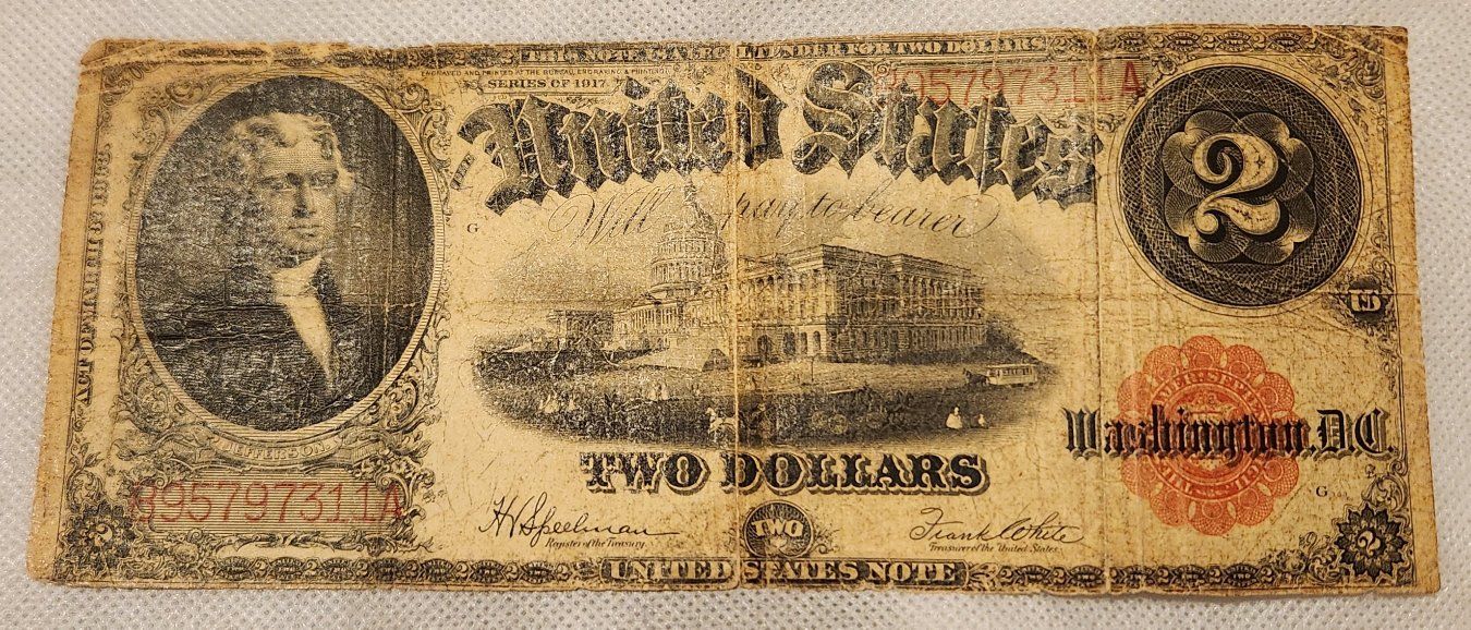 1917 United States $2 note.