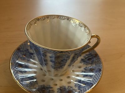 USSR Imperial "Little Basket" Porcelain Teacup & Saucer