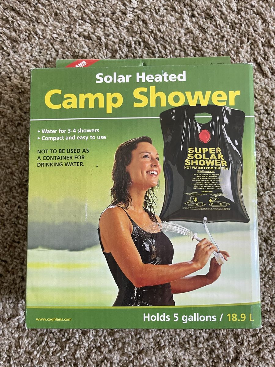 Coghlan's 5 Gallon Solar Heated Camp Shower - Portable & Compact for Outdoor Use