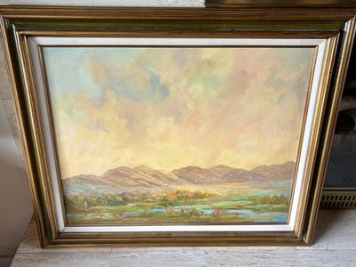 Incredibly beautiful oil on canvas landscape by Nona. Framed and signed. Fine Art