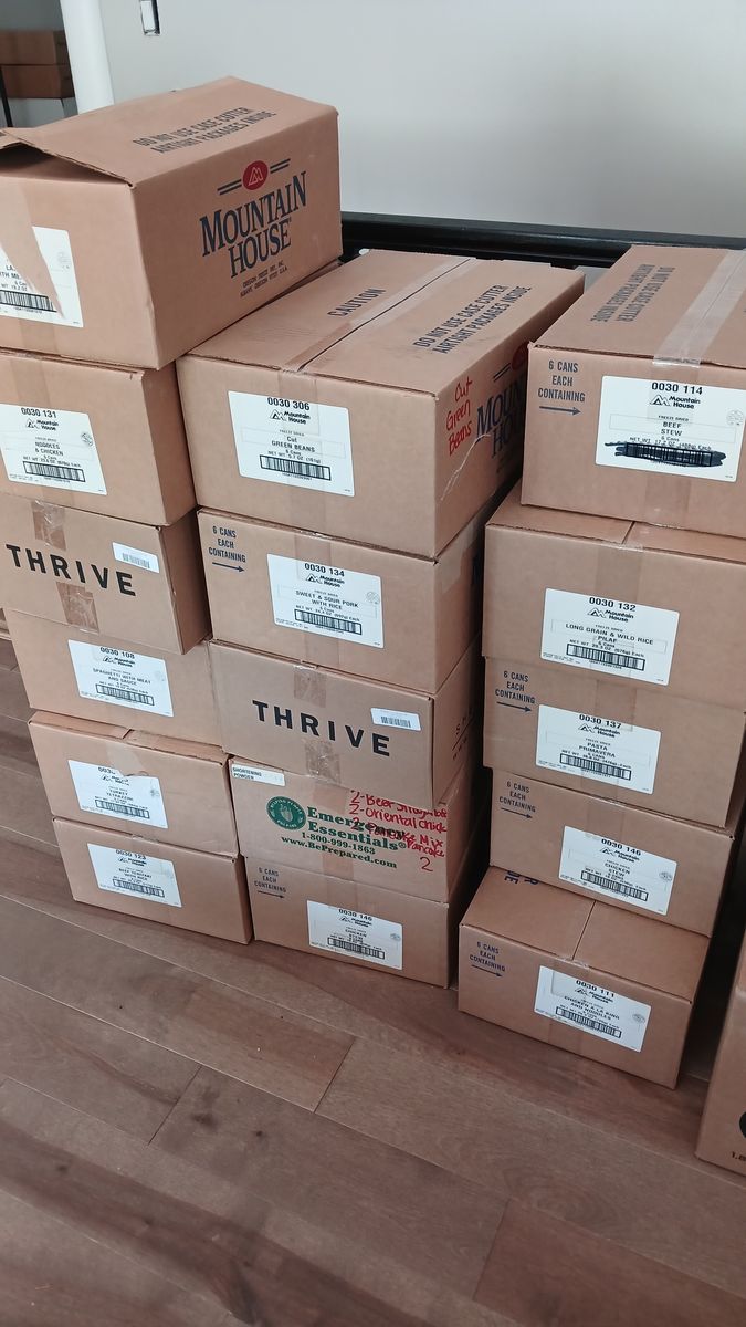 CHEAP freeze-dried and dry pack food storage.  Mountain House, Thrive, etc. Good for storing/ hunting/ camping/ etc.